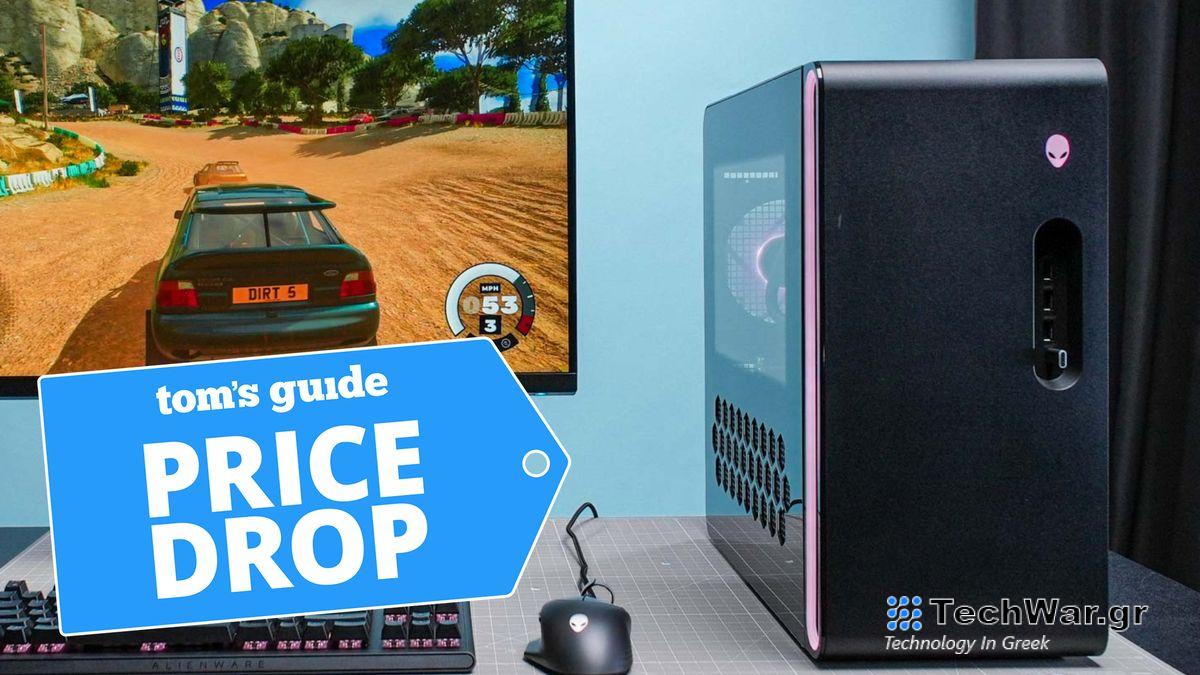 Alienware R16 shown next to monitor and keyboard