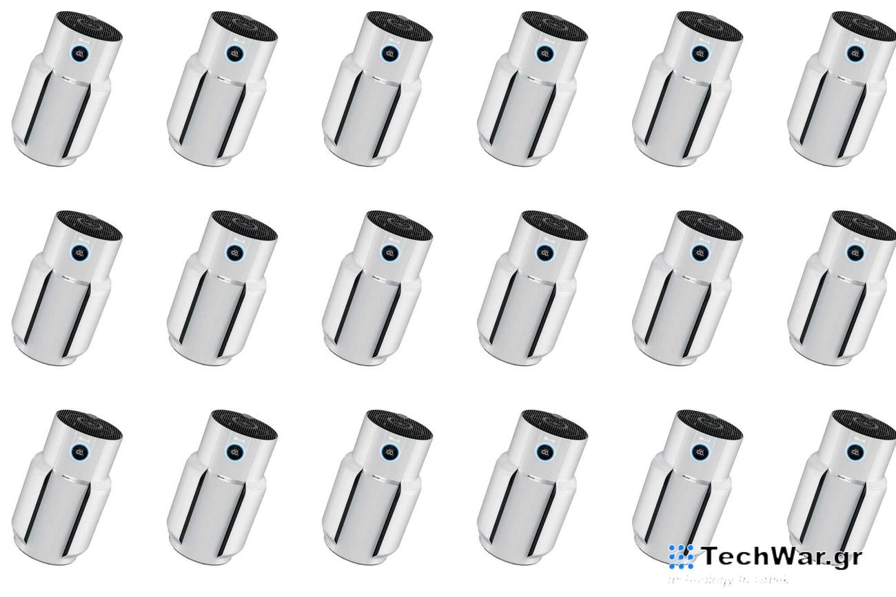 Shark air purifiers on a plain white background in a horizontal pattern