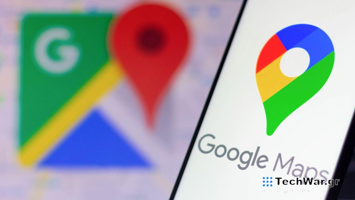 Google Maps logo on smartphone with Google Maps logo in background